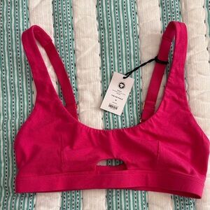 Subset Pink Organic Cotton Keyhole Bra Size Medium